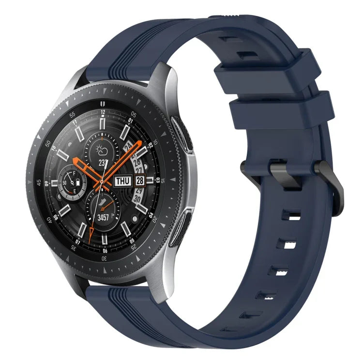Dây đồng hồ silicone sọc lõm 22mm, dành cho Samsung Galaxy Watch3 45mm, Samsung Galaxy Watch 46mm, Samsung Gear S3 Classic, Samsung Gear S3 Frontier