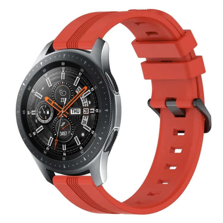 Dây đồng hồ silicone sọc lõm 22mm, dành cho Samsung Galaxy Watch3 45mm, Samsung Galaxy Watch 46mm, Samsung Gear S3 Classic, Samsung Gear S3 Frontier