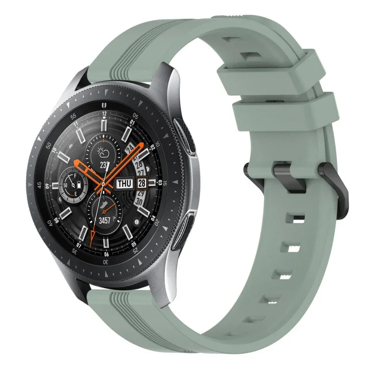 Dây đồng hồ silicone sọc lõm 22mm, dành cho Samsung Galaxy Watch3 45mm, Samsung Galaxy Watch 46mm, Samsung Gear S3 Classic, Samsung Gear S3 Frontier