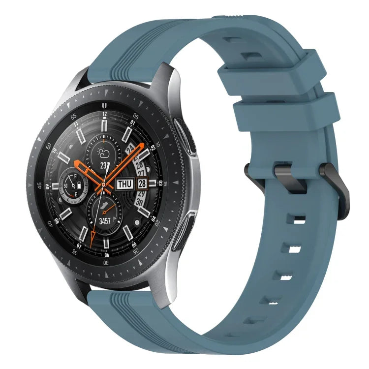 Dây đồng hồ silicone sọc lõm 22mm, dành cho Samsung Galaxy Watch3 45mm, Samsung Galaxy Watch 46mm, Samsung Gear S3 Classic, Samsung Gear S3 Frontier