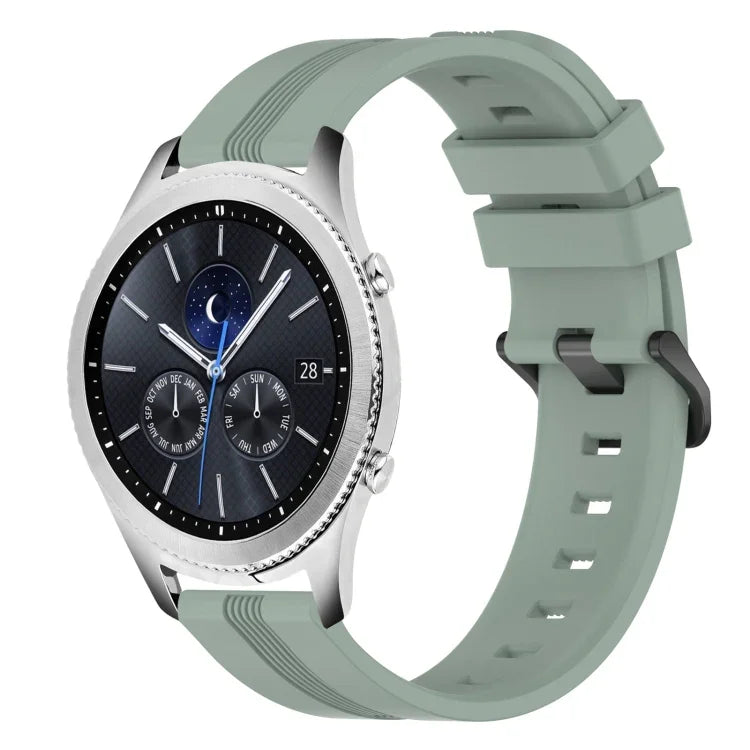 Dây đồng hồ silicone sọc lõm 22mm, dành cho Samsung Galaxy Watch3 45mm, Samsung Galaxy Watch 46mm, Samsung Gear S3 Classic, Samsung Gear S3 Frontier