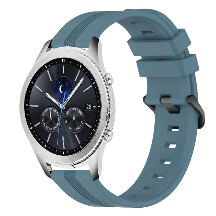 Dây đồng hồ silicone sọc lõm 22mm, dành cho Samsung Galaxy Watch3 45mm, Samsung Galaxy Watch 46mm, Samsung Gear S3 Classic, Samsung Gear S3 Frontier