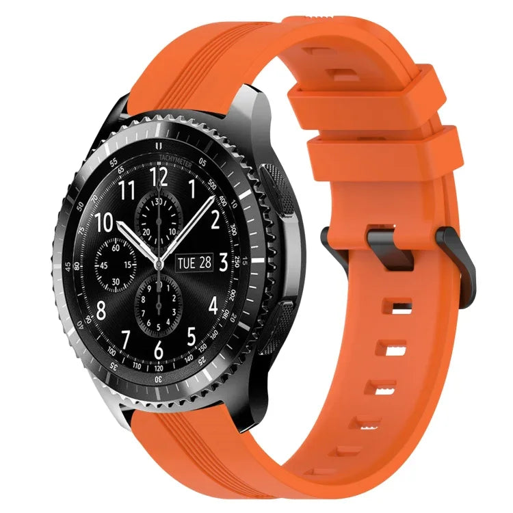 Dây đồng hồ silicone sọc lõm 22mm, dành cho Samsung Galaxy Watch3 45mm, Samsung Galaxy Watch 46mm, Samsung Gear S3 Classic, Samsung Gear S3 Frontier