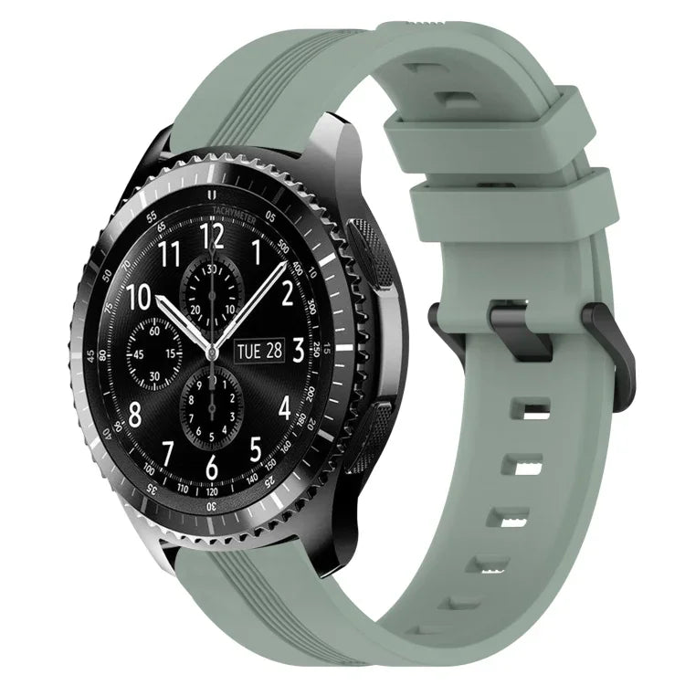 Dây đồng hồ silicone sọc lõm 22mm, dành cho Samsung Galaxy Watch3 45mm, Samsung Galaxy Watch 46mm, Samsung Gear S3 Classic, Samsung Gear S3 Frontier