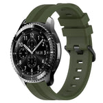 Dây đồng hồ silicone sọc lõm 22mm, dành cho Samsung Galaxy Watch3 45mm, Samsung Galaxy Watch 46mm, Samsung Gear S3 Classic, Samsung Gear S3 Frontier