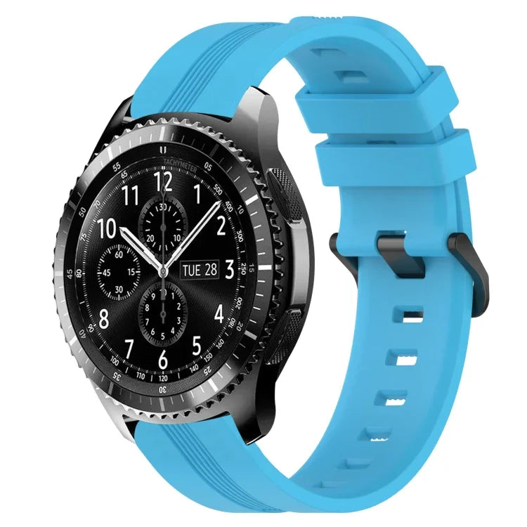 Dây đồng hồ silicone sọc lõm 22mm, dành cho Samsung Galaxy Watch3 45mm, Samsung Galaxy Watch 46mm, Samsung Gear S3 Classic, Samsung Gear S3 Frontier