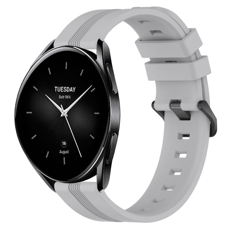 22mm Concave Striped Slicone Watch Band, For Xiaomi Watch S2 42mm, For Xiaomi Watch S2 46mm, For Xiaomi MI Watch S1, For Xiaomi MI Watch S1 Pro