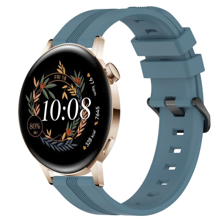 20mm Concave Striped Slicone Watch Band, For Huawei Watch GT3 Pro 43mm, For Huawei Watch GT3 42mm, For Huawei Watch GT2 42mm, For Huawei Watch 2