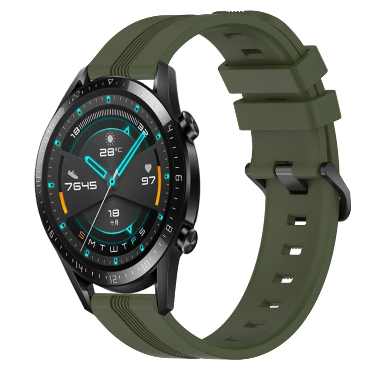 20mm Concave Striped Slicone Watch Band, For Huawei Watch GT3 Pro 43mm, For Huawei Watch GT3 42mm, For Huawei Watch GT2 42mm, For Huawei Watch 2