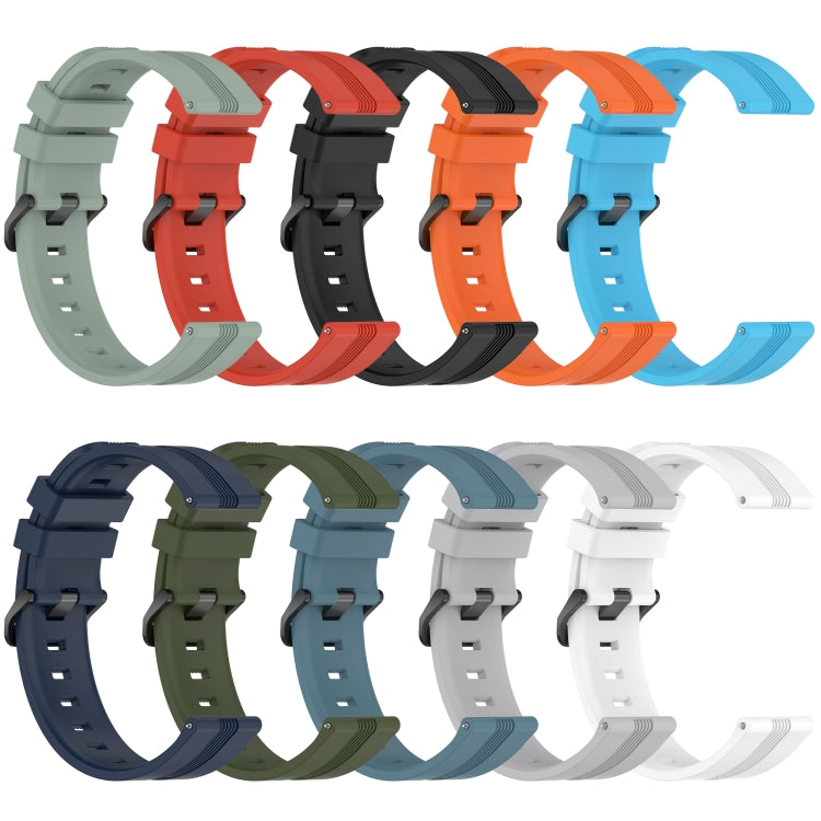 20mm Concave Striped Slicone Watch Band, For Garmin Vivomove Sport, For Garmin Venu 2 Plus, For Garmin Approach S40, For Garmin Forerunner 158