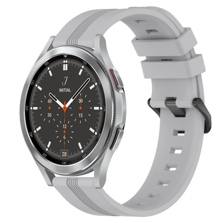 20mm Concave Striped Slicone Watch Band, For Samsung Galaxy Watch4 44mm, For Samsung Galaxy Watch4 40mm, For Samsung  Galaxy Watch 4 Classic 42mm, For Samsung  Galaxy Watch 4 Classic 46mm