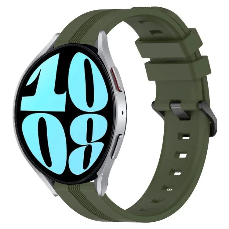Dây đồng hồ silicone sọc lõm 20mm, dành cho Samsung Galaxy Watch 6 40mm, Samsung Galaxy Watch 6 Classic 43mm