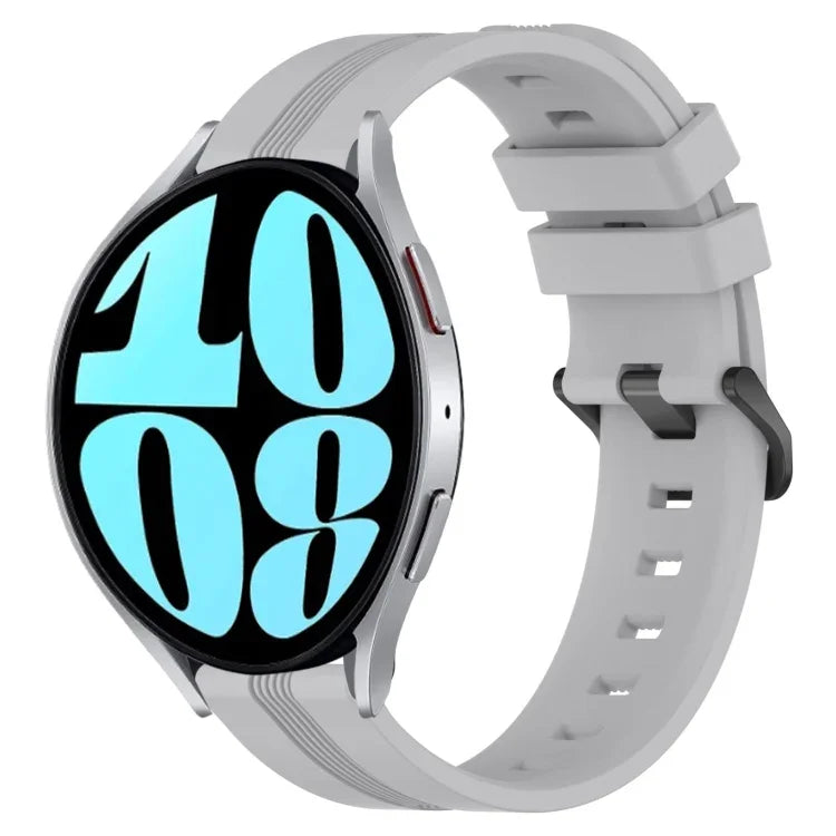 Dây đồng hồ silicone sọc lõm 20mm, dành cho Samsung Galaxy Watch 6 40mm, Samsung Galaxy Watch 6 Classic 43mm