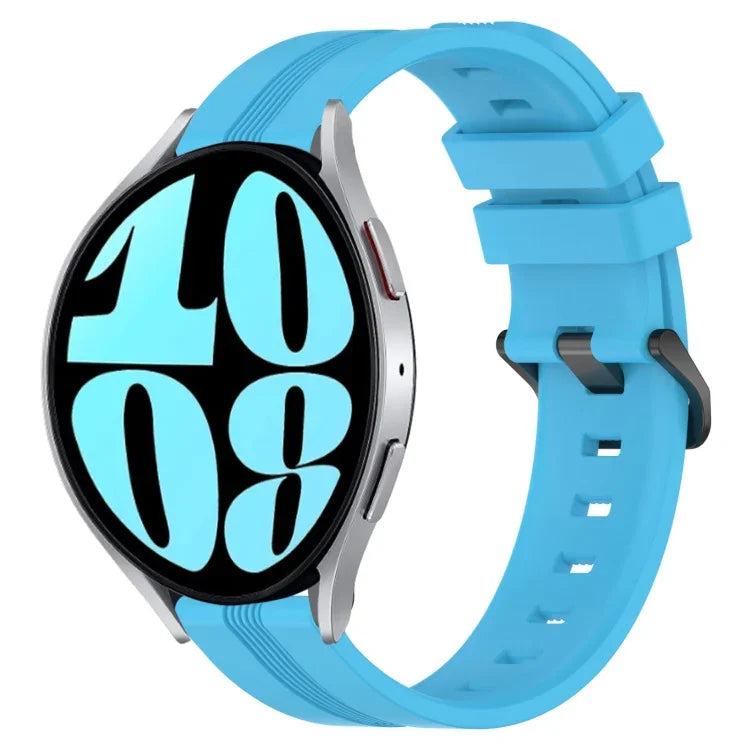 Dây đồng hồ silicone sọc lõm 20mm, dành cho Samsung Galaxy Watch 6 40mm, Samsung Galaxy Watch 6 Classic 43mm