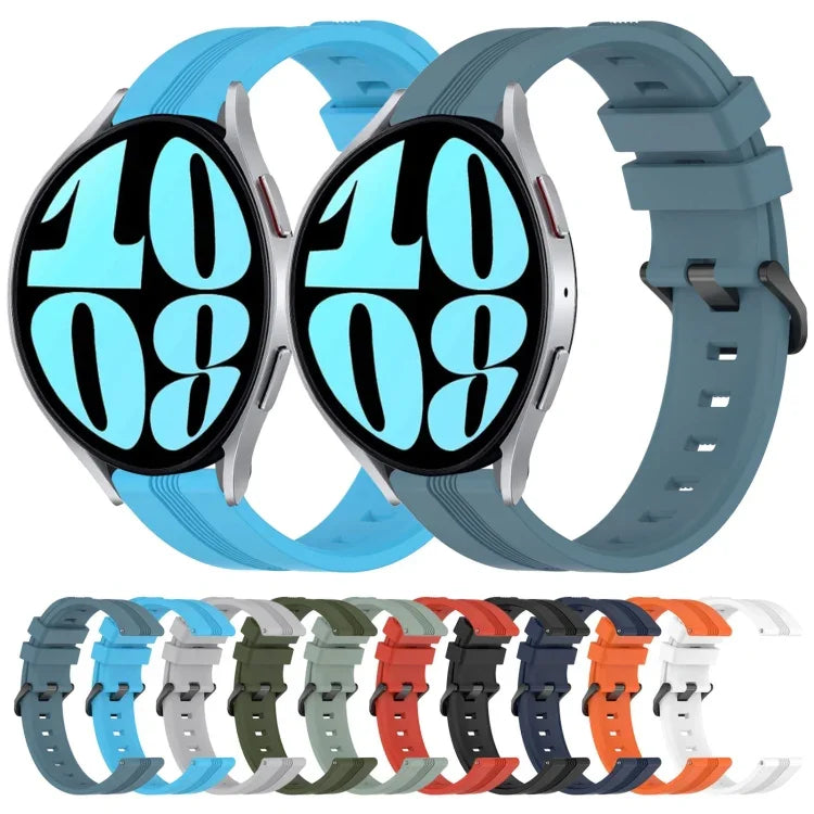 Dây đồng hồ silicone sọc lõm 20mm, dành cho Samsung Galaxy Watch 6 40mm, Samsung Galaxy Watch 6 Classic 43mm