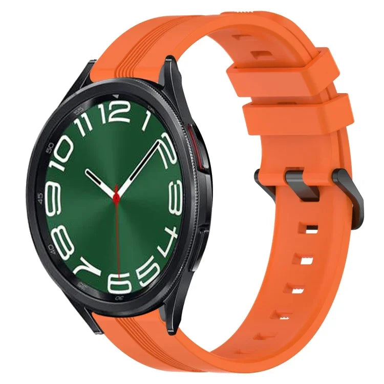 Dây đồng hồ silicone sọc lõm 20mm, dành cho Samsung Galaxy Watch 6 40mm, Samsung Galaxy Watch 6 Classic 43mm