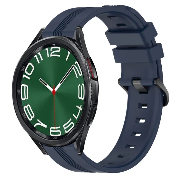 Dây đồng hồ silicone sọc lõm 20mm, dành cho Samsung Galaxy Watch 6 40mm, Samsung Galaxy Watch 6 Classic 43mm