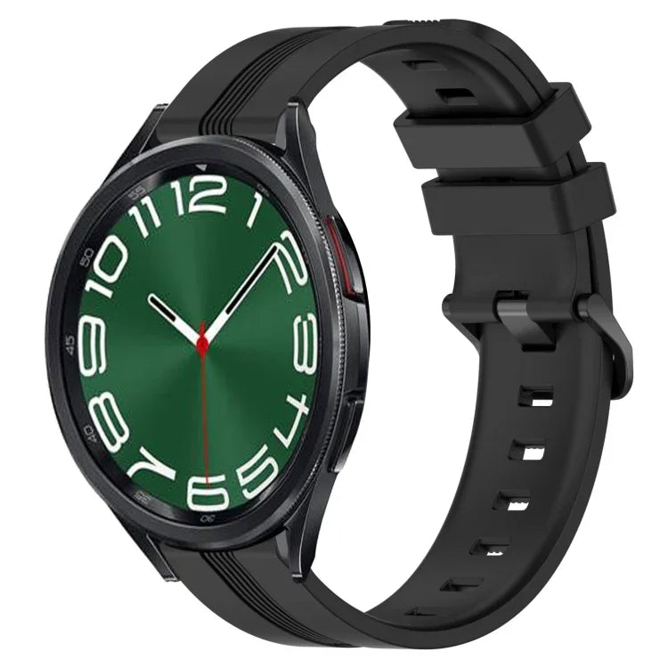 Dây đồng hồ silicone sọc lõm 20mm, dành cho Samsung Galaxy Watch 6 40mm, Samsung Galaxy Watch 6 Classic 43mm