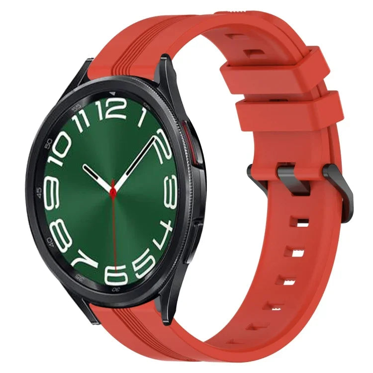 Dây đồng hồ silicone sọc lõm 20mm, dành cho Samsung Galaxy Watch 6 40mm, Samsung Galaxy Watch 6 Classic 43mm