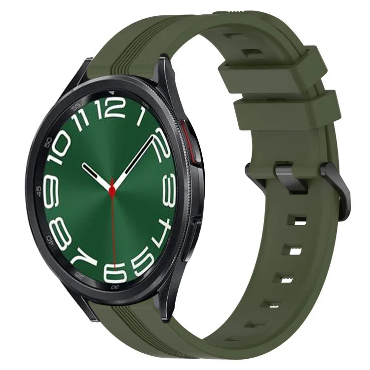 Dây đồng hồ silicone sọc lõm 20mm, dành cho Samsung Galaxy Watch 6 40mm, Samsung Galaxy Watch 6 Classic 43mm