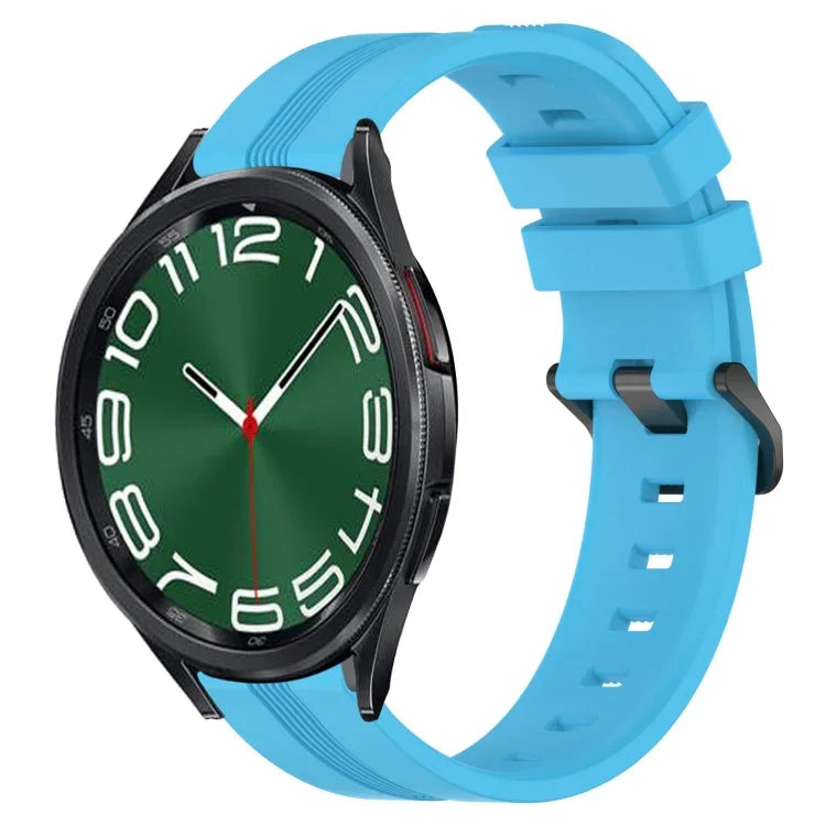 Dây đồng hồ silicone sọc lõm 20mm, dành cho Samsung Galaxy Watch 6 40mm, Samsung Galaxy Watch 6 Classic 43mm