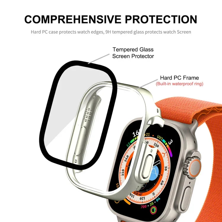 Ốp khung PC chống nước phủ toàn bộ ENKAY kiểu mũ hoàng tử cho Apple Watch Ultra 3 / 2 / 1 49mm kèm kính cường lực 9H