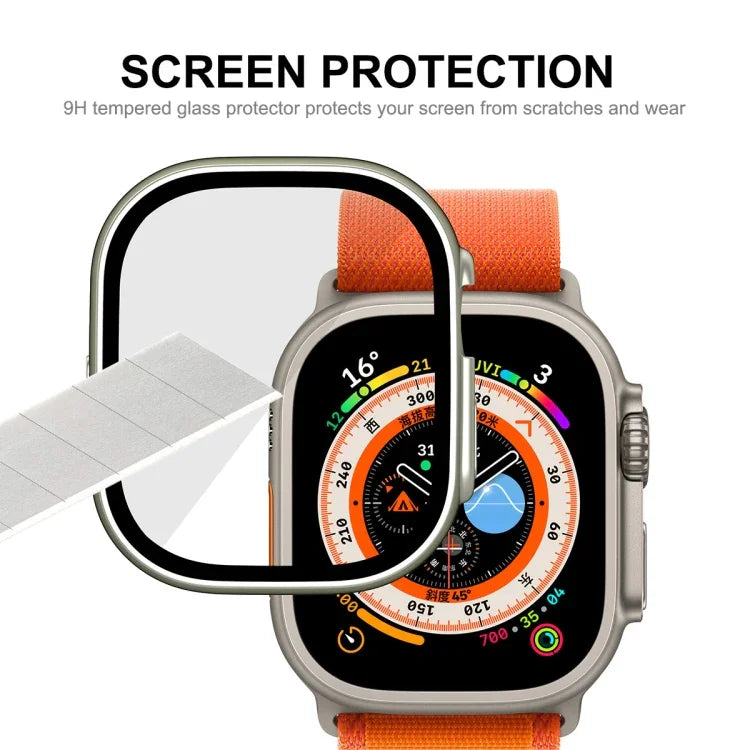 Ốp khung PC chống nước phủ toàn bộ ENKAY kiểu mũ hoàng tử cho Apple Watch Ultra 3 / 2 / 1 49mm kèm kính cường lực 9H