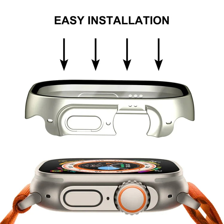 Ốp khung PC chống nước phủ toàn bộ ENKAY kiểu mũ hoàng tử cho Apple Watch Ultra 3 / 2 / 1 49mm kèm kính cường lực 9H