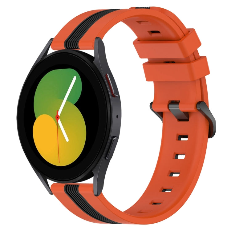 Dây đồng hồ silicone hai màu dọc 20mm, dành cho Samsung Galaxy Watch5 44mm, Samsung Galaxy Watch 6 Classic 47mm, Samsung Galaxy Watch5 40mm, Samsung Galaxy Watch5 Pro 45mm