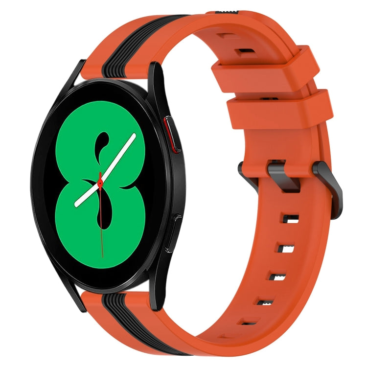 Dây đồng hồ silicone hai màu dọc 20mm, dành cho Samsung Galaxy Watch4 44mm, Samsung Galaxy Watch4 40mm, Samsung Galaxy Watch4 Classic 42mm, Samsung Galaxy Watch4 Classic 46mm
