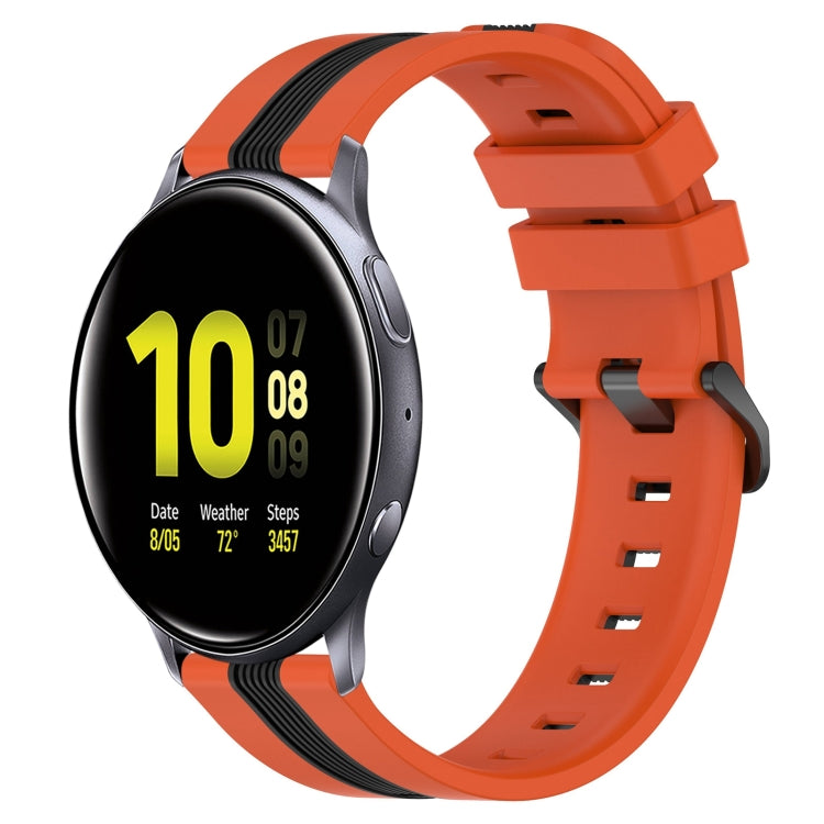 Dây đồng hồ silicone hai màu dọc 20mm, dành cho Samsung Galaxy Watch Active2 40mm, Samsung Galaxy Watch Active2 44mm, Samsung Galaxy Watch 42mm, Samsung Galaxy Watch 6 44mm