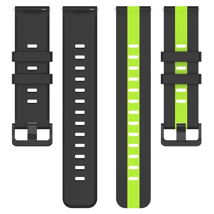 20mm Vertical Two-Color Silicone Watch Band, For Samsung Galaxy Watch 6 40mm, For Samsung Galaxy Watch 6 Classic 43mm
