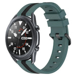 Dây đồng hồ silicone hai màu dọc 22mm, dành cho Samsung Galaxy Watch3 45mm, Samsung Galaxy Watch 46mm, Samsung Gear S3 Classic, Samsung Gear S3 Frontier