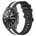 Dây đồng hồ silicone hai màu dọc 22mm, dành cho Samsung Galaxy Watch3 45mm, Samsung Galaxy Watch 46mm, Samsung Gear S3 Classic, Samsung Gear S3 Frontier