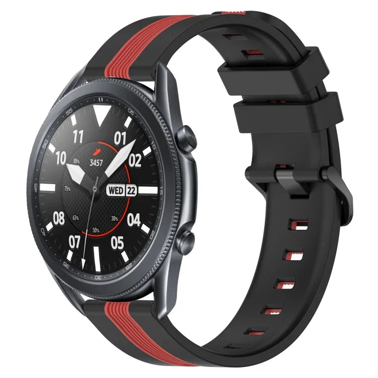 Dây đồng hồ silicone hai màu dọc 22mm, dành cho Samsung Galaxy Watch3 45mm, Samsung Galaxy Watch 46mm, Samsung Gear S3 Classic, Samsung Gear S3 Frontier