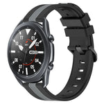 Dây đồng hồ silicone hai màu dọc 22mm, dành cho Samsung Galaxy Watch3 45mm, Samsung Galaxy Watch 46mm, Samsung Gear S3 Classic, Samsung Gear S3 Frontier