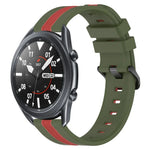 Dây đồng hồ silicone hai màu dọc 22mm, dành cho Samsung Galaxy Watch3 45mm, Samsung Galaxy Watch 46mm, Samsung Gear S3 Classic, Samsung Gear S3 Frontier