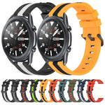 Dây đồng hồ silicone hai màu dọc 22mm, dành cho Samsung Galaxy Watch3 45mm, Samsung Galaxy Watch 46mm, Samsung Gear S3 Classic, Samsung Gear S3 Frontier