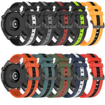 Dây đồng hồ silicone hai màu dọc 22mm, dành cho Samsung Galaxy Watch3 45mm, Samsung Galaxy Watch 46mm, Samsung Gear S3 Classic, Samsung Gear S3 Frontier