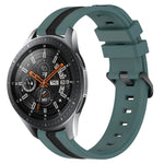 Dây đồng hồ silicone hai màu dọc 22mm, dành cho Samsung Galaxy Watch3 45mm, Samsung Galaxy Watch 46mm, Samsung Gear S3 Classic, Samsung Gear S3 Frontier