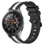 Dây đồng hồ silicone hai màu dọc 22mm, dành cho Samsung Galaxy Watch3 45mm, Samsung Galaxy Watch 46mm, Samsung Gear S3 Classic, Samsung Gear S3 Frontier