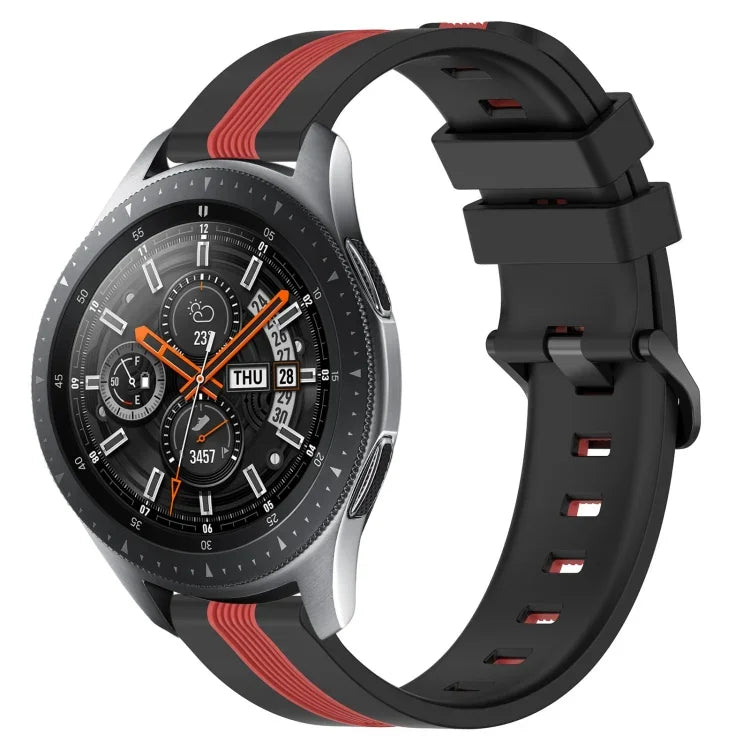 Dây đồng hồ silicone hai màu dọc 22mm, dành cho Samsung Galaxy Watch3 45mm, Samsung Galaxy Watch 46mm, Samsung Gear S3 Classic, Samsung Gear S3 Frontier