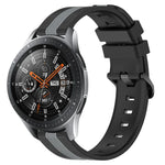 Dây đồng hồ silicone hai màu dọc 22mm, dành cho Samsung Galaxy Watch3 45mm, Samsung Galaxy Watch 46mm, Samsung Gear S3 Classic, Samsung Gear S3 Frontier
