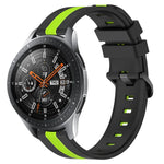 Dây đồng hồ silicone hai màu dọc 22mm, dành cho Samsung Galaxy Watch3 45mm, Samsung Galaxy Watch 46mm, Samsung Gear S3 Classic, Samsung Gear S3 Frontier