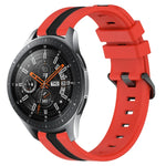 Dây đồng hồ silicone hai màu dọc 22mm, dành cho Samsung Galaxy Watch3 45mm, Samsung Galaxy Watch 46mm, Samsung Gear S3 Classic, Samsung Gear S3 Frontier