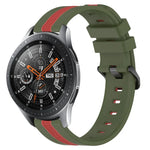 Dây đồng hồ silicone hai màu dọc 22mm, dành cho Samsung Galaxy Watch3 45mm, Samsung Galaxy Watch 46mm, Samsung Gear S3 Classic, Samsung Gear S3 Frontier