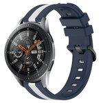 Dây đồng hồ silicone hai màu dọc 22mm, dành cho Samsung Galaxy Watch3 45mm, Samsung Galaxy Watch 46mm, Samsung Gear S3 Classic, Samsung Gear S3 Frontier