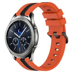 Dây đồng hồ silicone hai màu dọc 22mm, dành cho Samsung Galaxy Watch3 45mm, Samsung Galaxy Watch 46mm, Samsung Gear S3 Classic, Samsung Gear S3 Frontier