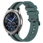 Dây đồng hồ silicone hai màu dọc 22mm, dành cho Samsung Galaxy Watch3 45mm, Samsung Galaxy Watch 46mm, Samsung Gear S3 Classic, Samsung Gear S3 Frontier