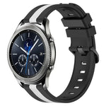 Dây đồng hồ silicone hai màu dọc 22mm, dành cho Samsung Galaxy Watch3 45mm, Samsung Galaxy Watch 46mm, Samsung Gear S3 Classic, Samsung Gear S3 Frontier